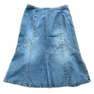 {LOFT} Modest Prairie Panel Denim A-Line Skirt
